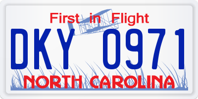 NC license plate DKY0971
