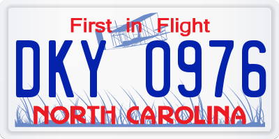 NC license plate DKY0976