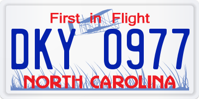NC license plate DKY0977