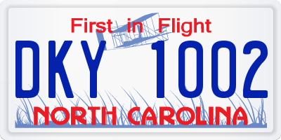 NC license plate DKY1002