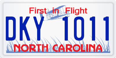 NC license plate DKY1011