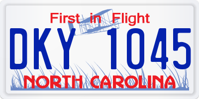 NC license plate DKY1045