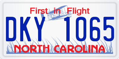 NC license plate DKY1065