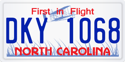 NC license plate DKY1068