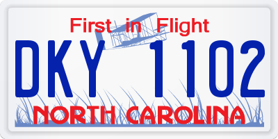 NC license plate DKY1102