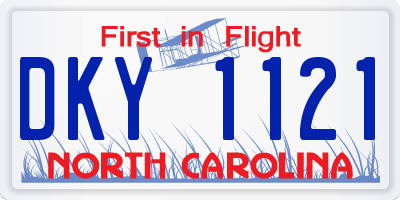 NC license plate DKY1121