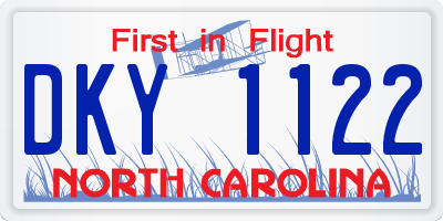 NC license plate DKY1122