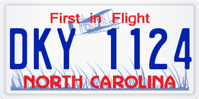 NC license plate DKY1124