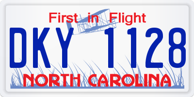 NC license plate DKY1128