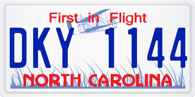 NC license plate DKY1144
