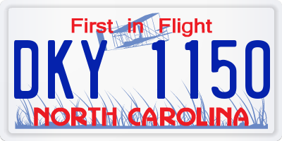 NC license plate DKY1150