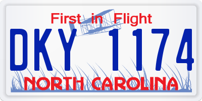 NC license plate DKY1174