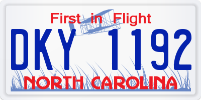 NC license plate DKY1192