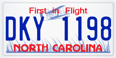 NC license plate DKY1198