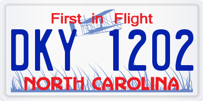 NC license plate DKY1202