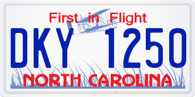 NC license plate DKY1250