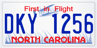 NC license plate DKY1256