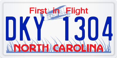 NC license plate DKY1304