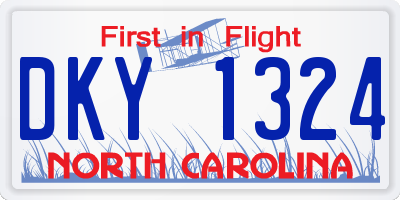NC license plate DKY1324