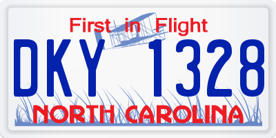 NC license plate DKY1328
