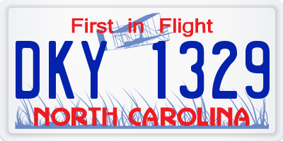 NC license plate DKY1329