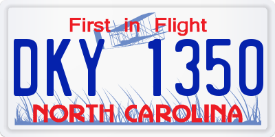 NC license plate DKY1350