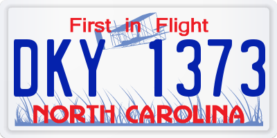 NC license plate DKY1373