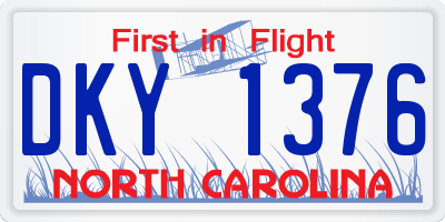 NC license plate DKY1376
