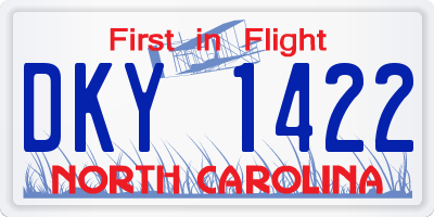 NC license plate DKY1422