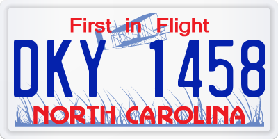 NC license plate DKY1458