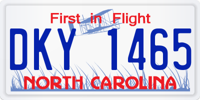 NC license plate DKY1465