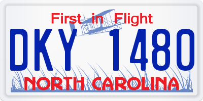 NC license plate DKY1480