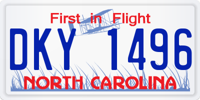 NC license plate DKY1496