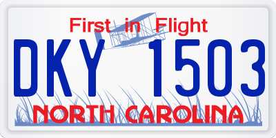 NC license plate DKY1503
