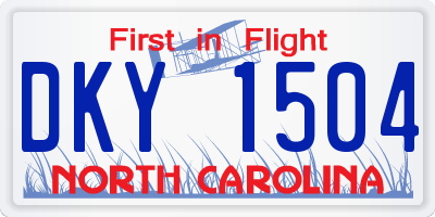 NC license plate DKY1504