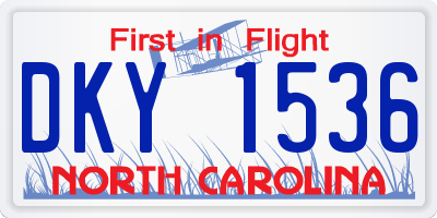 NC license plate DKY1536