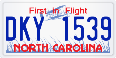 NC license plate DKY1539