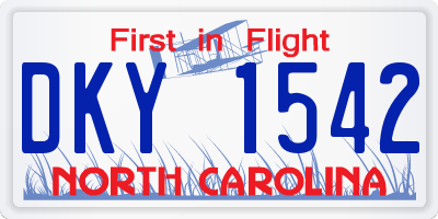 NC license plate DKY1542