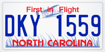 NC license plate DKY1559