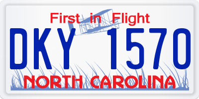 NC license plate DKY1570