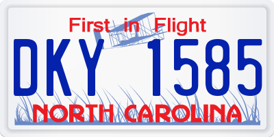 NC license plate DKY1585