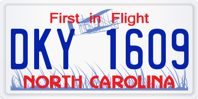 NC license plate DKY1609