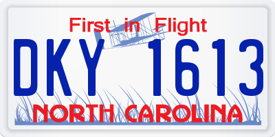 NC license plate DKY1613