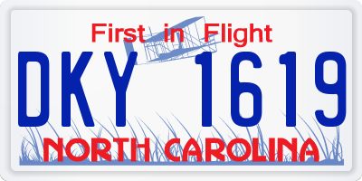 NC license plate DKY1619
