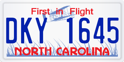 NC license plate DKY1645