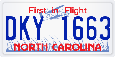 NC license plate DKY1663