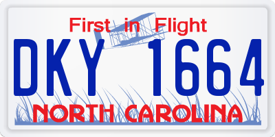 NC license plate DKY1664