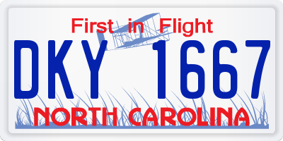 NC license plate DKY1667