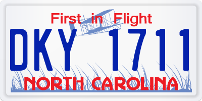NC license plate DKY1711