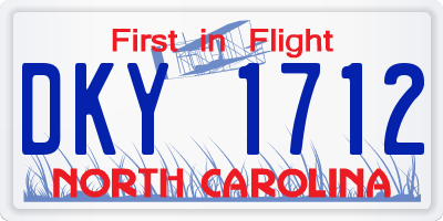 NC license plate DKY1712